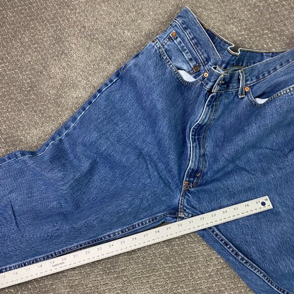 Levi's 505 Regular Fit Straight Leg Jeans Men's 40 x 32 Fits 40 x 30 Blue Cotton - Picture 12 of 13